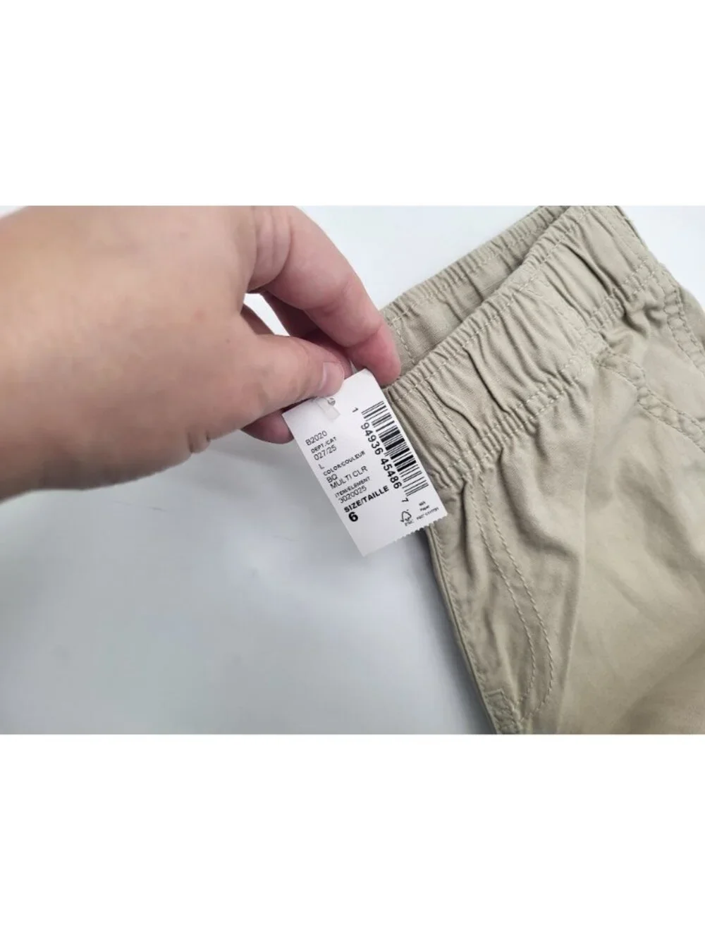 The Children's Place Boy's SZ 6 Khaki Pull On Cargo Shorts NWT